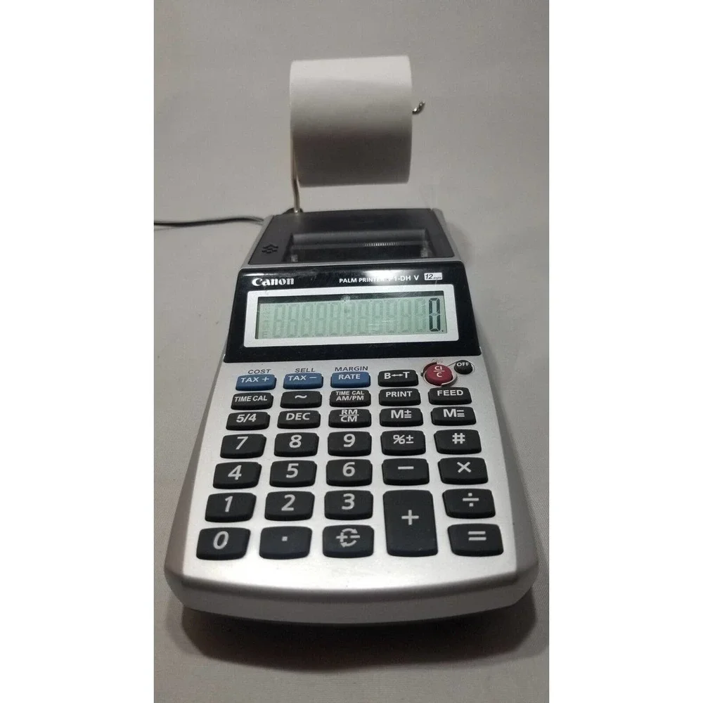 Canon Palm Printer P1-DH V 12 Digit Receipt Printing Calculator Tested and Works
